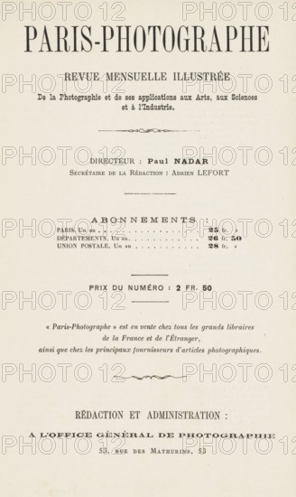 Paris-Photographe première année 1891 No 9, page, magazine, 1891, paper, engraving, printing,