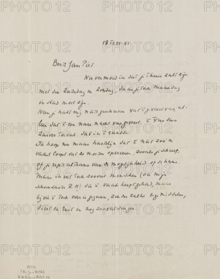 Letter to Jan Veth, letter, writer (clerical worker): Richard Nicolaüs Roland Holst, 1921-02-18,