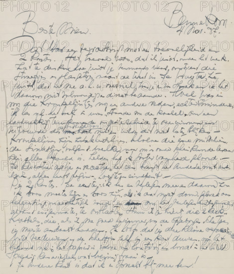 Letter to Mien Cambier van Nooten, letter, writer (clerical worker): Dick Ket, Bennekom,