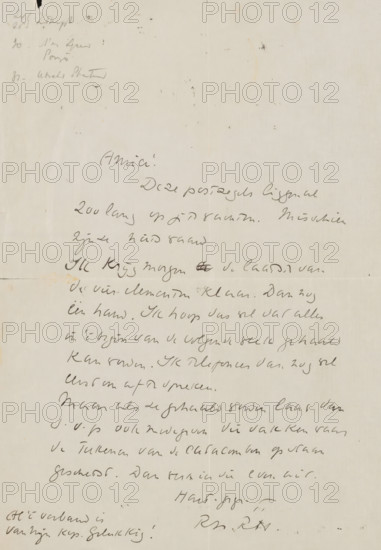 Letter to Willem Bogtman, letter, writer (clerical worker): Richard Nicolaüs Roland Holst, after
