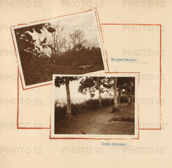 Landscapes in Jati Pohon, album page, photograph, Album page with two photos of landscapes in Jati