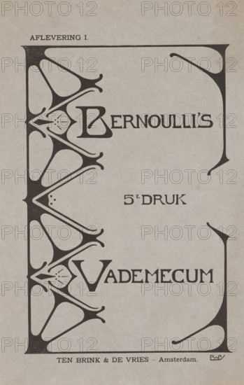 Cover of: Bernoulli's Vademecum, 1902, wrapper, photomechanical print, collector's mark: 'R:MVS.',