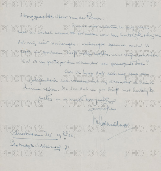 Letter to A. van der Boom, letter, watermark, writer (clerical worker): unknown, Sloterdijk,