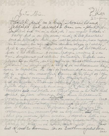 Letter to Mien Cambier van Nooten, letter, writer (clerical worker): Dick Ket, Bennekom,