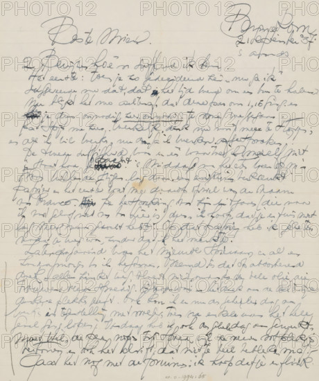 Letter to Mien Cambier van Nooten, letter, writer (clerical worker): Dick Ket, Bennekom,