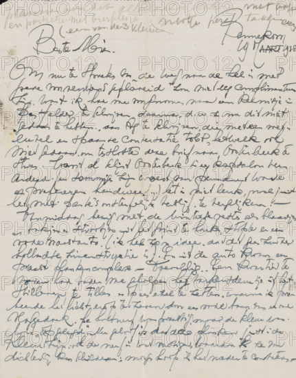 Letter to Mien Cambier van Nooten, letter, writer (clerical worker): Dick Ket, Bennekom,