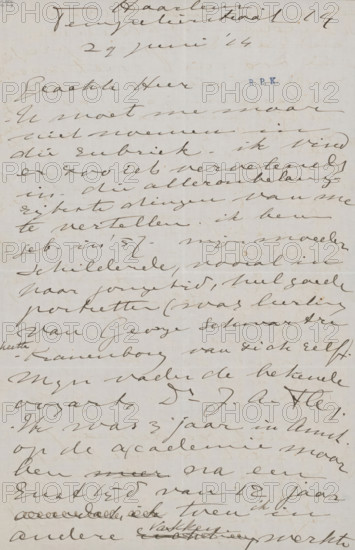 Letter to esquire Hendrik Teding van Berkhout (1879-1969), letter, writer (clerical worker): Etha