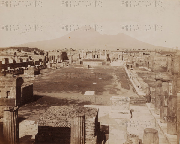 View of the Forum in Pompeii, Pompei, photograph, number: '1202.', collector's mark: 'VOSMAER',