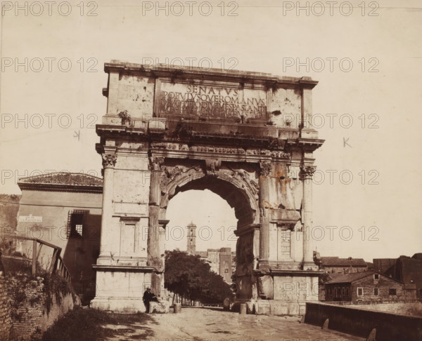 Arco di Tito (Rome), Triumphal Arch of Titus in Rome, Italy, photograph, collector's mark: 'RIJKS