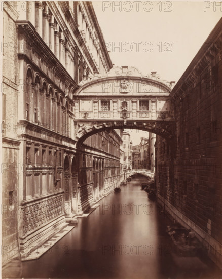 Ponte dei Sospici. (Venezia), View of the Bridge of Sighs in Venice, Italy, photograph, number: