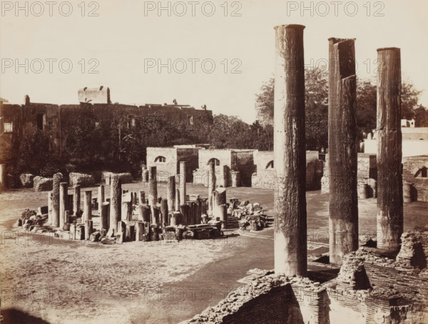 Ruins in Pozzuoli, Italy, Pozzuoli, photograph, inscription: 'Sommer (t)', collector's mark: