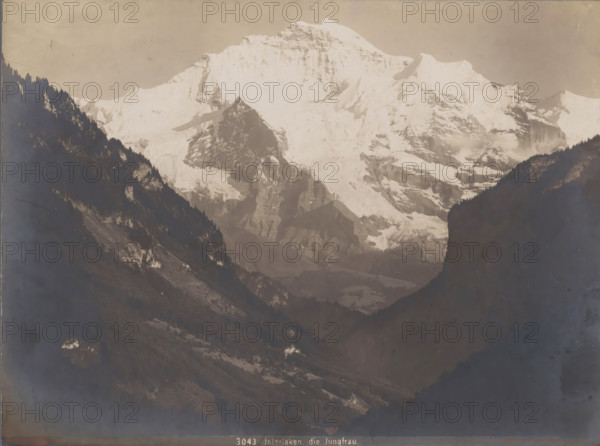 View of the Jungfrau, Interlaken, die Jungfrau, photograph, collector's mark: 'VOSMAER', number: