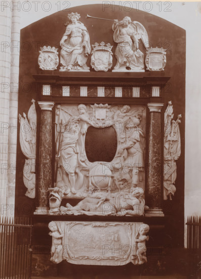 Tomb monument of Cornelis de Witt in the Grote or Sint-Laurenskerk in Rotterdam, photograph,