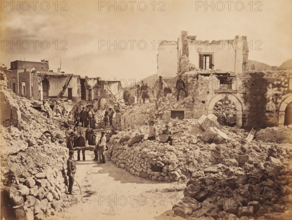 Destruction by an earthquake in southern Italy, photograph, annotation: 'f 30, -', inscription: