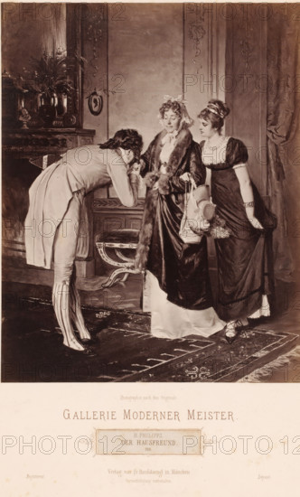 Reproduction of painting 'Der Hausfreund' by H. Phillipps, Gallerie Moderner Meister, photograph,