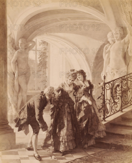 Reproduction of painting 'Liebesdienste' by Otto Erdmann, Gallerie Moderner Meister, photograph,