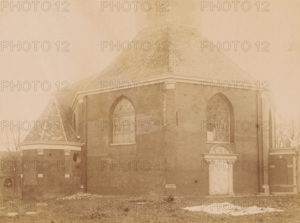 West side of the Van Harenskerk in Sint-Annaparochie, photograph, annotation: 'NH Church in St Anne