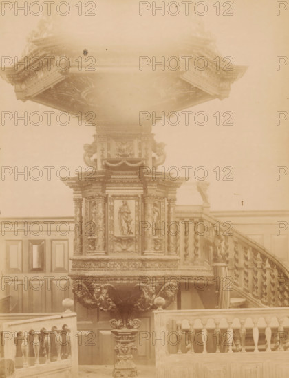 Pulpit in the Van Harenskerk in Sint-Annaparochie, photograph, annotation: 'St. Annaparochie,