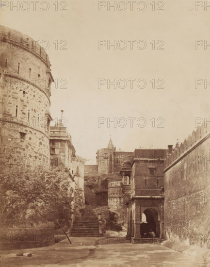 Temple complex at Palitana, Gujarat, India, photograph, Castle complex ?, India ?., Palitana, c.