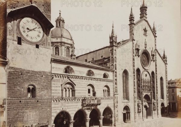 Church with dome and bell tower, Italy ?, photograph, c. 1880 - c. 1900, photographer, paper,