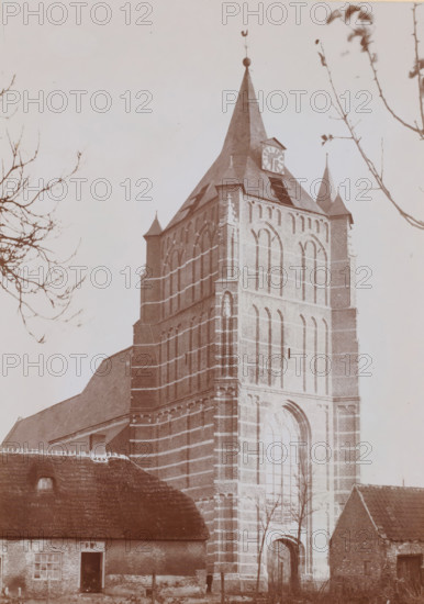 Tower of the Reformed Church in Sprang-Capelle, photograph, annotation: 'Tower of the NH church in
