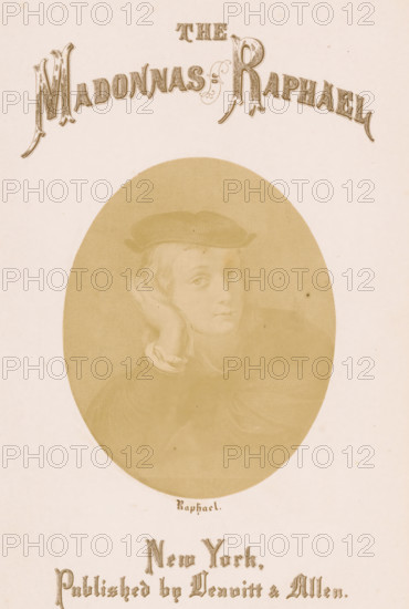 Raphael, Photo reproduction of a print depicting a portrait of Raphael, photograph, reproduction,