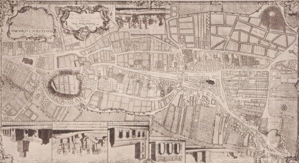 Reproduction of a map of Pontefract, reproduction, page, photomechanical print, cliché maker: