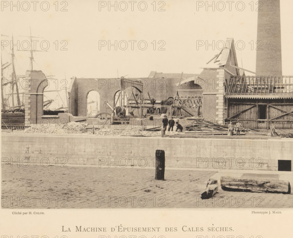 View of a machine in the remains of a munitions factory that exploded in Oosterweel near Antwerp in