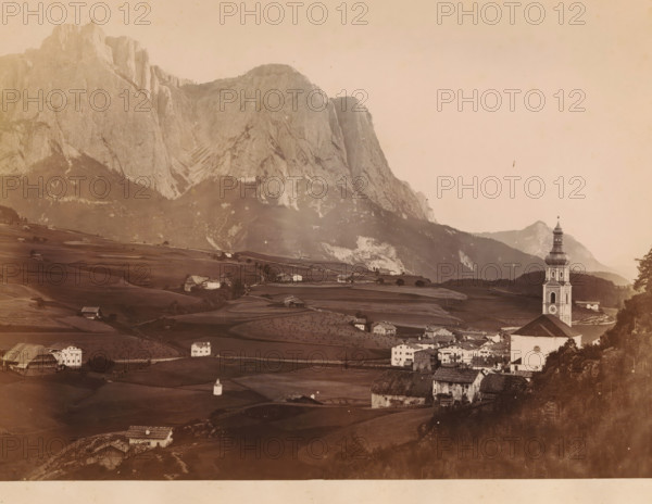 View of Mount Schlern in the Dolomites, Italy, Le Schlern, photograph, page, number: 'N. 14',