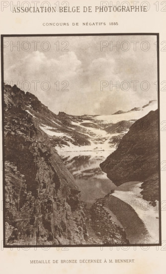 View of a water in the mountains, page, photomechanical print, maker: Angerer & Göschl, C., c. 1880