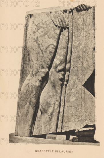 Grab stele from Laurion, Grabstele in Laurion, page, photomechanical print, inscription: 'Athen