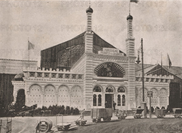 View of the pavilion of the Portuguese colonies at the 1885 World's Fair in Antwerp, Façade du