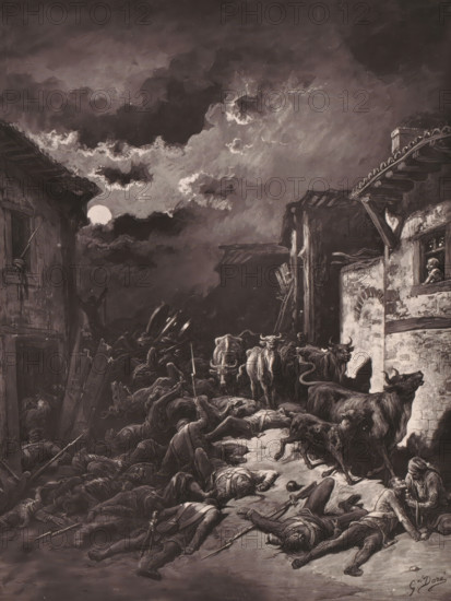 La Guerre, Reproduction of La Guerre by Gustave Doré, reproduction, page, photomechanical print,