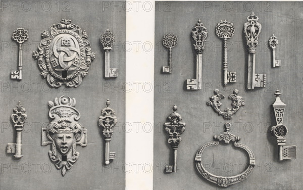 Various 16th-century and 17th-century keys, at the Exposition Rétrospective of 1877 in Lyon,