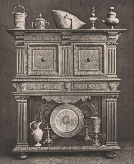 16th century French wooden sideboard, at the 1877 Exposition Rétrospective in Lyon, France, page,
