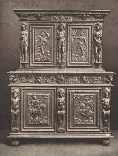 16th century French wooden cabinet, at the 1877 Exposition Rétrospective in Lyon, France, page,