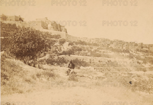 Bethlehem, with the church of nativity, Unknown man in a landscape with the Church of the Nativity