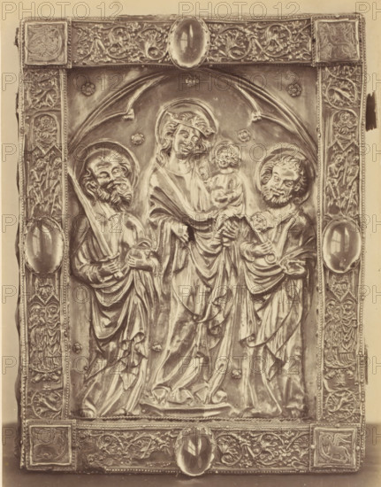 Book binding with Mary and Child and Peter and Paul from the Basilica of Our Lady in Tongeren,