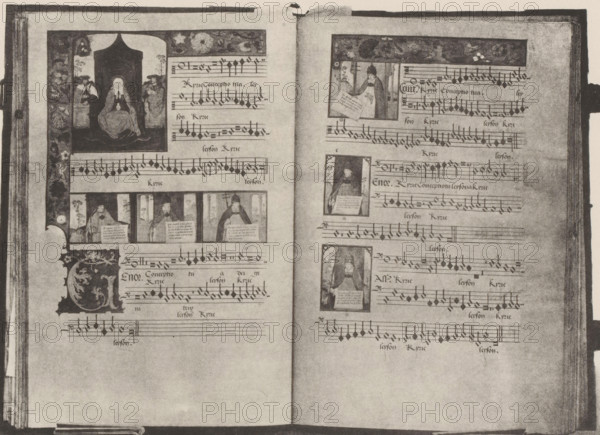 Manuscript on parchment, displayed at an exhibition on religious objects from the Middle Ages and