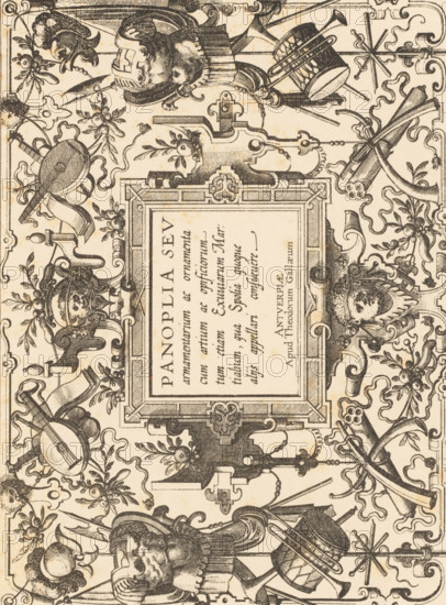 Frontispice, XVIe Siècle, Reproduction of a title page with grotesques by Hans Vredeman de Vries,