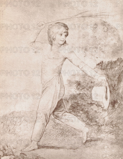Photo reproduction of a drawing depicting a portrait of Francis George Hare, reproduction, page,