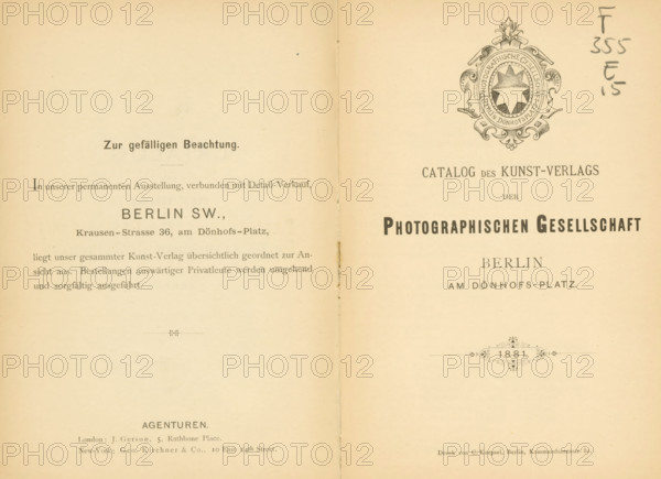 Catalog des Kunstverlags der Photographischen Gesellschaft Berlin 1881, book, name: 'Henri Hymans,