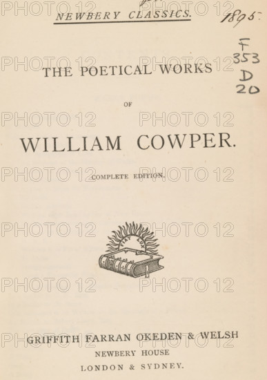 The poetical works of William Cowper, book, date: 'OCT, 1985', annotation: 'no s.', dedication: