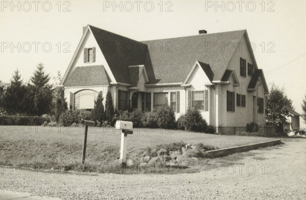 A country house in the west. Note the newspapers and mailboxes, Unknown location in the western