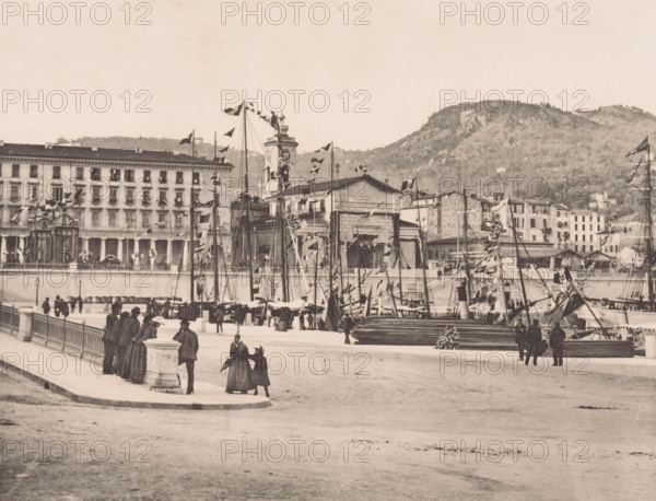 Le port, View of the harbor of Nice, page, photomechanical print, inscription: '35 Boulevard des