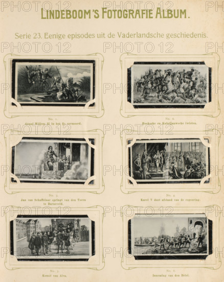 Six reproductions of drawings of events from the history of the Netherlands, Some episodes from