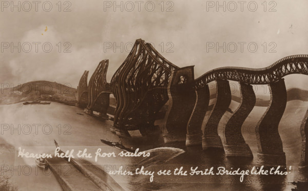 Heaven help the poor sailors when they see the Forth Bridge like this!, Davidson's Real
