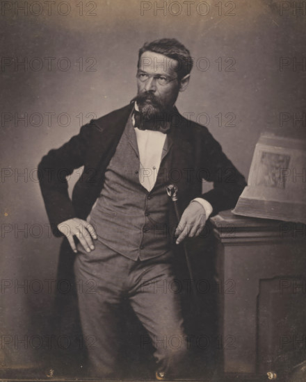 Portrait of an unknown man with glasses and beard, photograph, inscription: 'Ingammikonz',