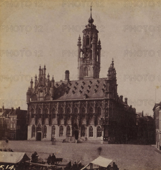 View of the town hall of Middelburg, Town Hall in Middelburg, Views and landscapes in Europe,