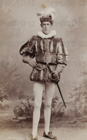Portrait of a young man, identified as AL van Haaften, album page, photograph, carte-de-visite,